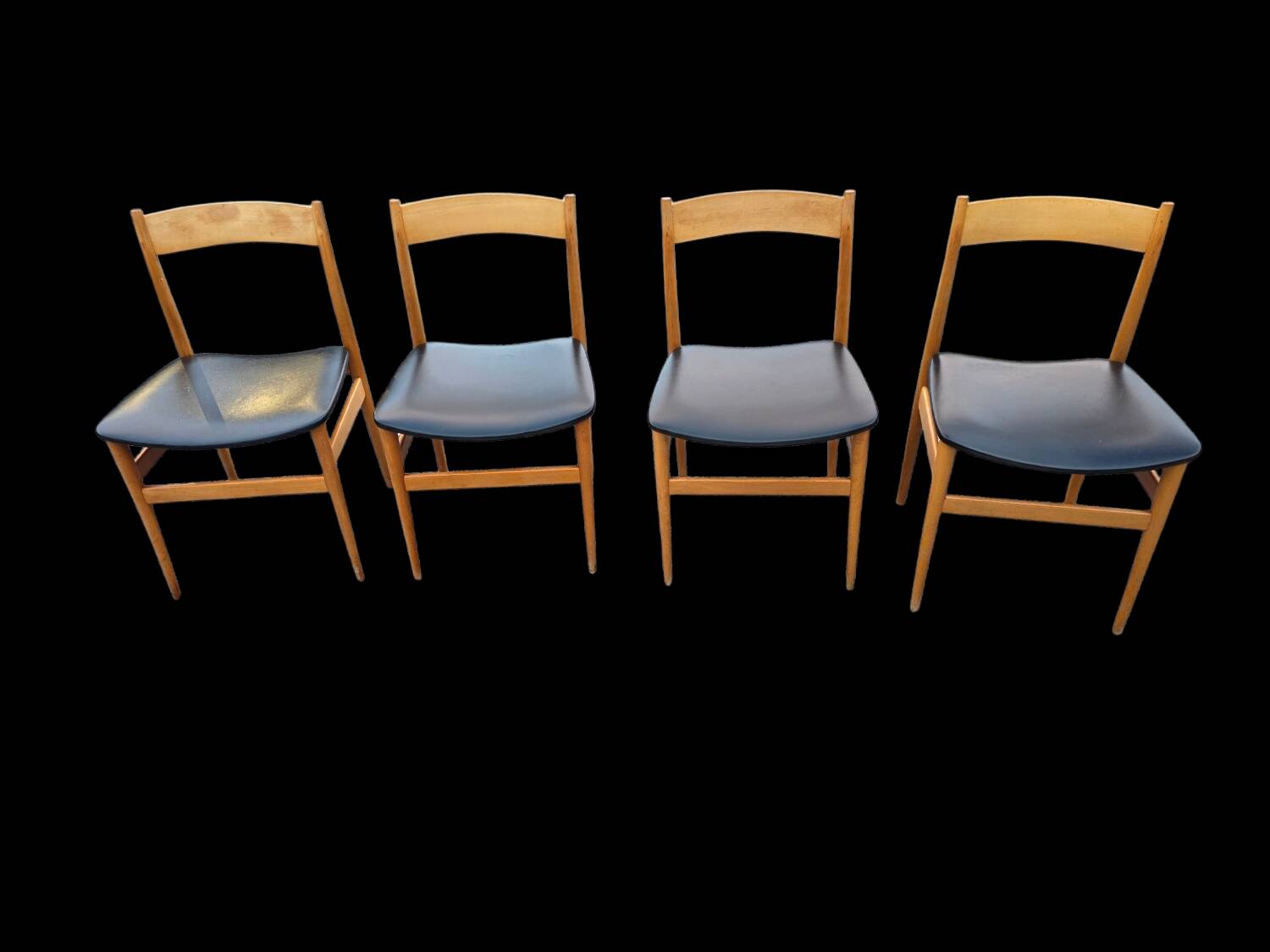 4 Scandinavian beech chairs from the 1960s.