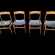 4 Scandinavian beech chairs from the 1960s.