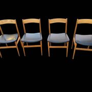 4 chaises scandinave en hêtre des années 60