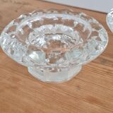 Pair of glass candle holders