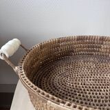 Wicker basket tray