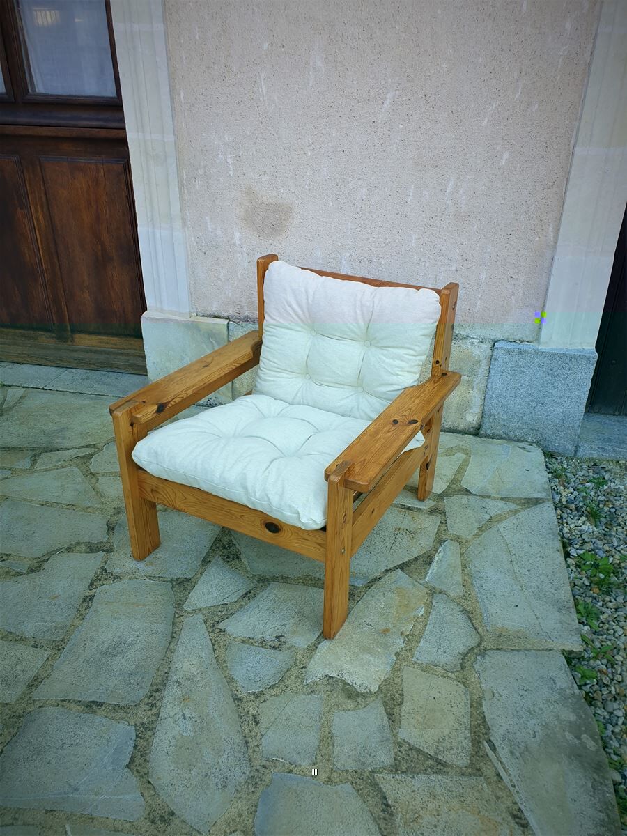 Vintage brutalist Scandinavian armchair