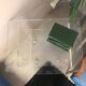 Vintage side table in plexiglass, design by David Lange.