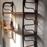 Removable wall shelf in rattan – 1960s vintage