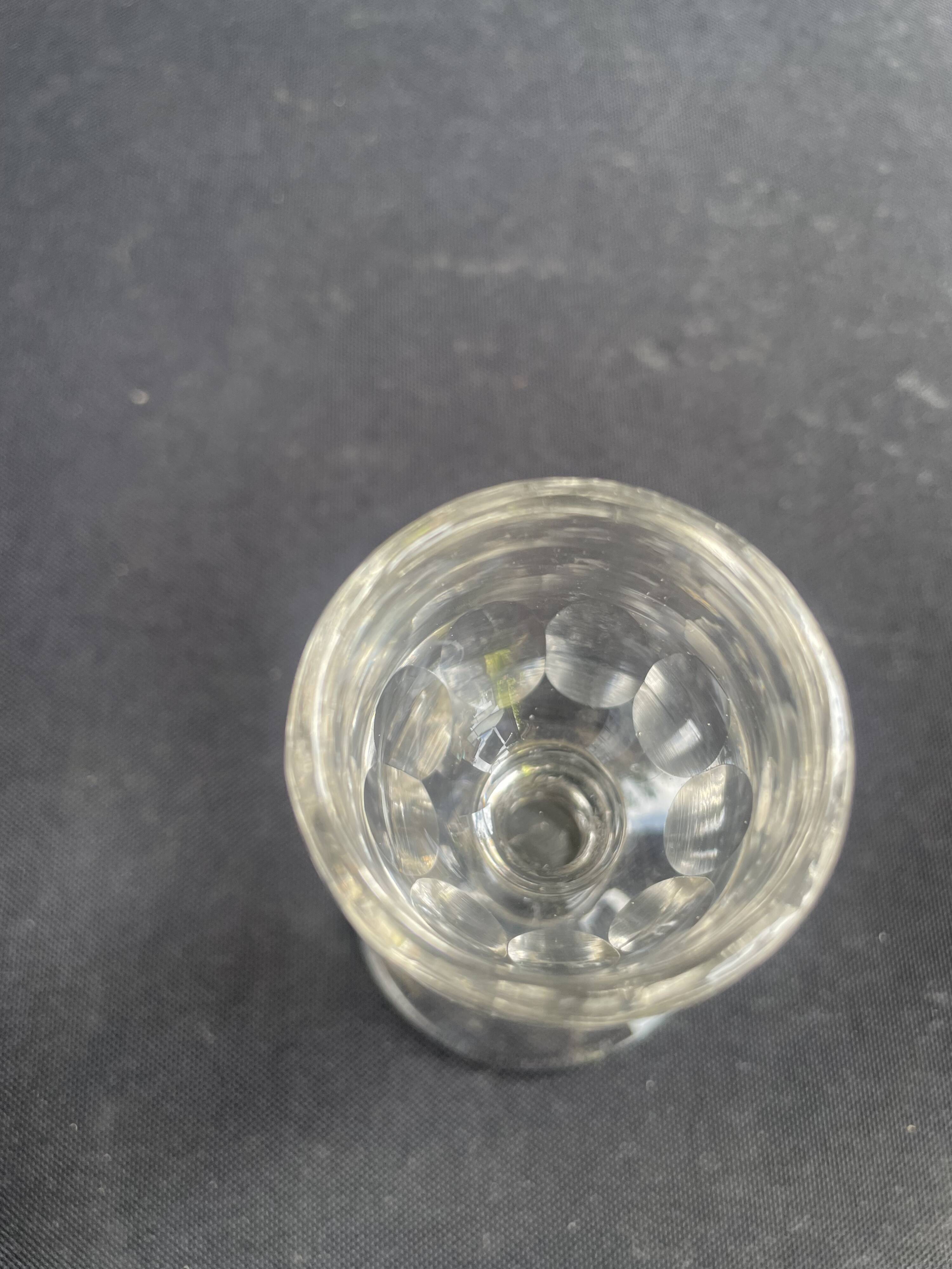 7 liqueur glasses – ½ Strong blown and cut crystal 19th century