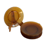 Vintage smoked glass plates