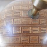 Lampe danoise de table en bois globe de mi-siècle par Dyrlund
