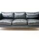 Scandinavian sofa in natural wood and leather