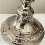 Antique silver-plated candlesticks in classic style