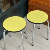 Pair of yellow Formica stools