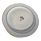 Plat liseré bleu