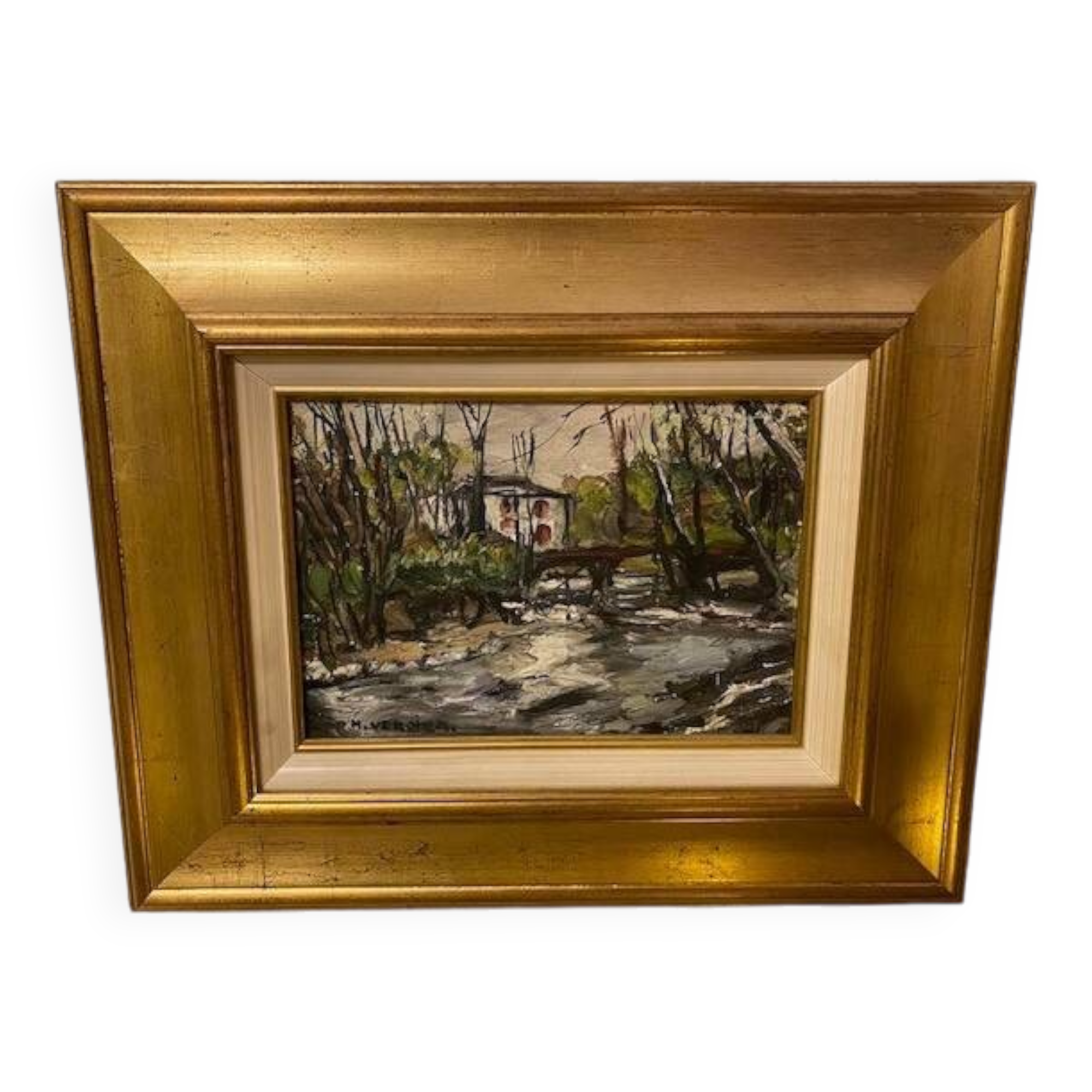 Painting signed Maurice Verdier - landscape of the Basque country