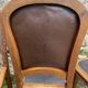 6 Louis XVI style chairs in solid beech and Cordovan leather, 1900