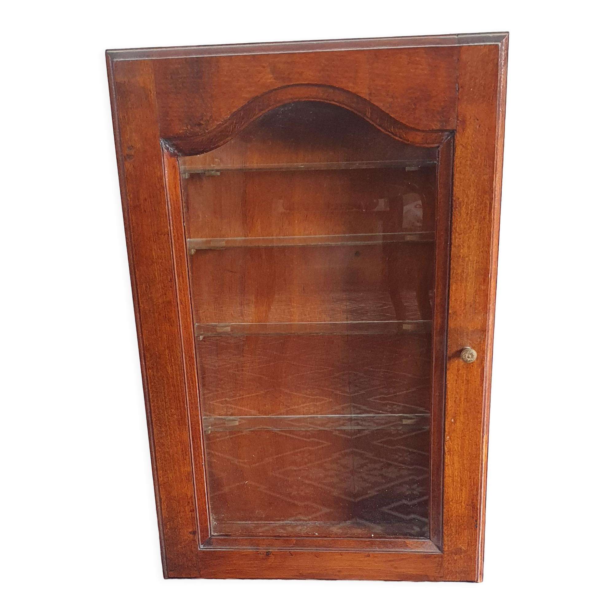 Wall display case wood and glass