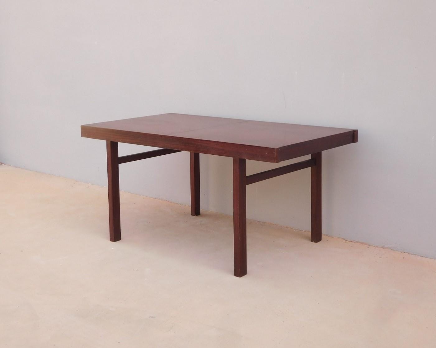 Rosewood extension table set and its 4 vintage chairs