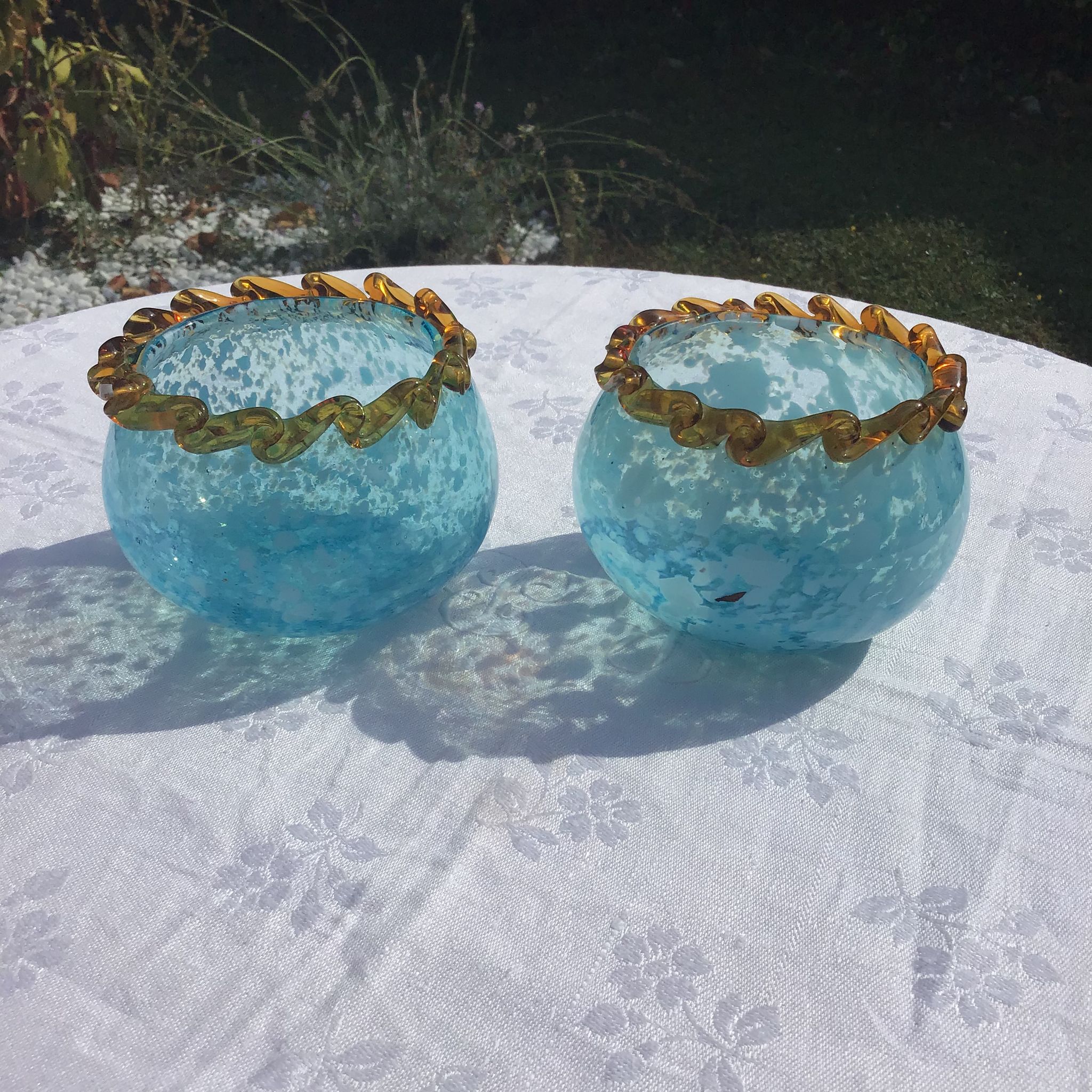 Pair of ball vases