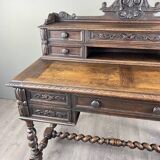 Bureau En Chêne Sculpté, Style Renaissance, XIXe Siècle