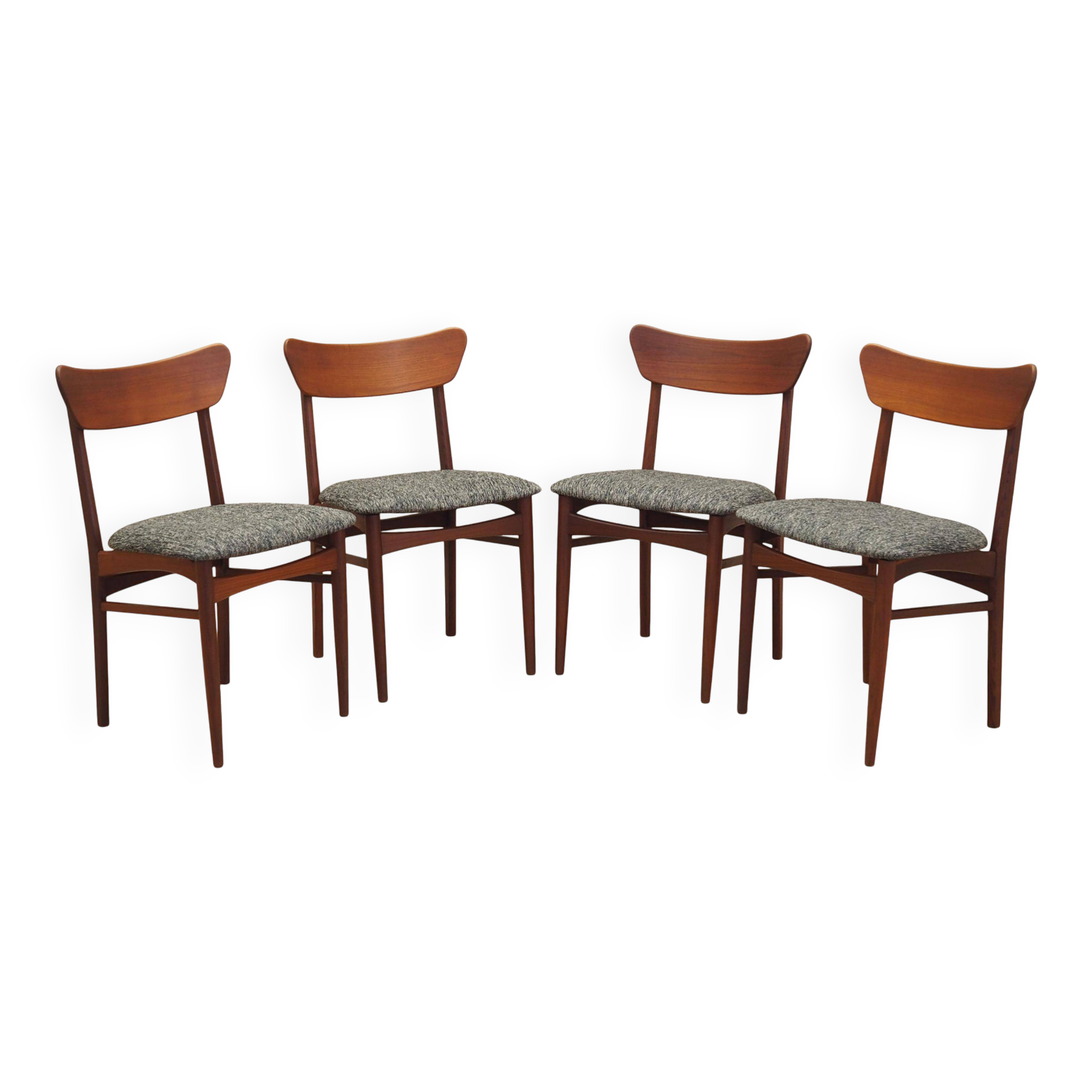 Set of four teak chairs, Danish design, 1970s, production: Denmark