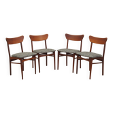 Ensemble de quatre chaises en teck, design danois, années 1970, production : Danemark