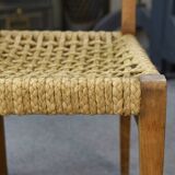 Set of 6 woven rope chairs by Adrien Audoux & Frida Minet for Vibo Versoul 1940's