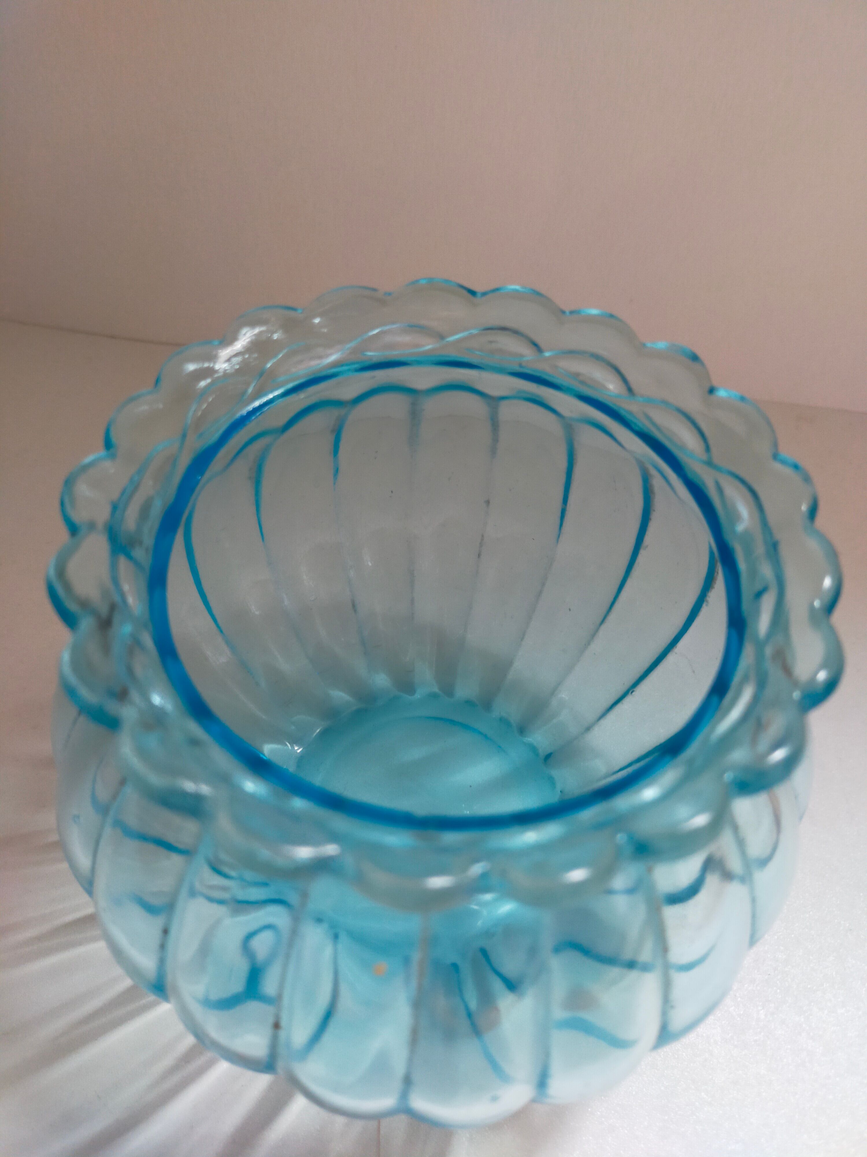 Signed blue ball vase