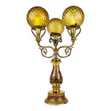 Lampe de table à 3 bras Chasse par C. Florentine, Italie, années 1950