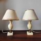 Pair of antique alabaster bedside lamps