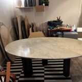 Marble dining table and steel legs