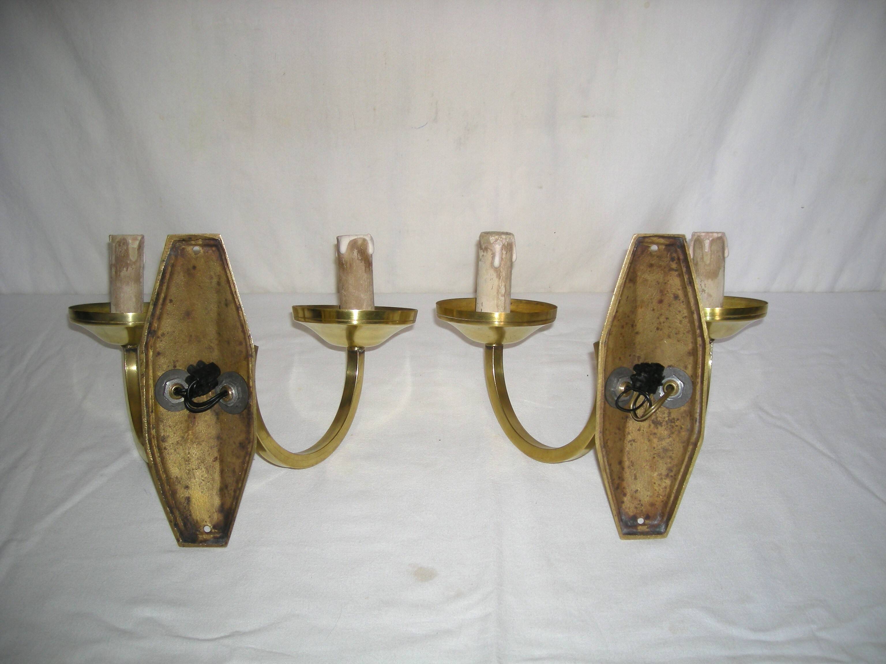 Pair of 1930s wall lights - art deco