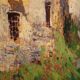 Italian landscape painting view of houses from the 20th century