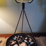 Tripod stand ashtray with vintage top and crystal ashtray