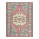 1970s vintage Turkish Oushak handmade wool cotton pink area rug 190x245