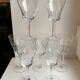 Set of 7 wine glasses, crystal water engraved 50-60s
