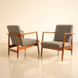 Pair of teak armchairs by CB Hansen for SL Møbler 60's
