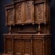 Very important Renaissance buffet with eight doors in solid walnut.