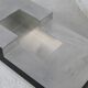 Coffee table "Space Age", wood, aluminum veneer, France, circa 1970