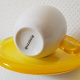 Set de 2 tasses à expresso jaunes Guzzini avec soucoupes