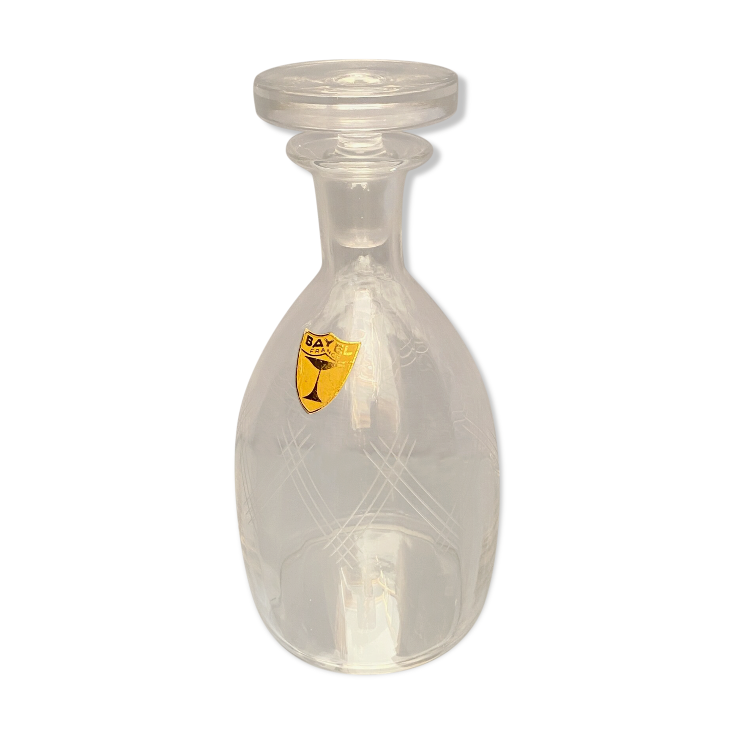 Mid-XXth carafe in cut glass signed Bayel new condition