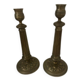 Pair of brass candlesticks