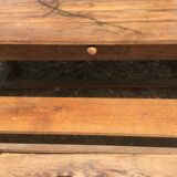 Farmhouse dining table with assorted benches