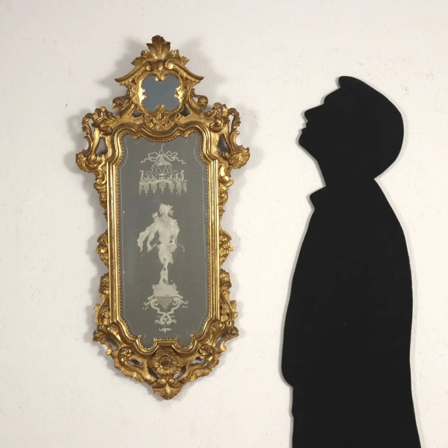 Antique baroque mirrors from the mid-18th century, mercury mirror.