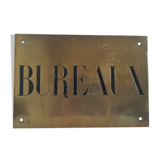 Plate bronze or brass "offices"