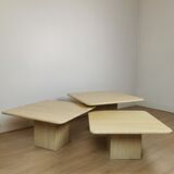 Side tables in travertine 70s