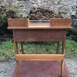 Vintage oak compass leg desk.