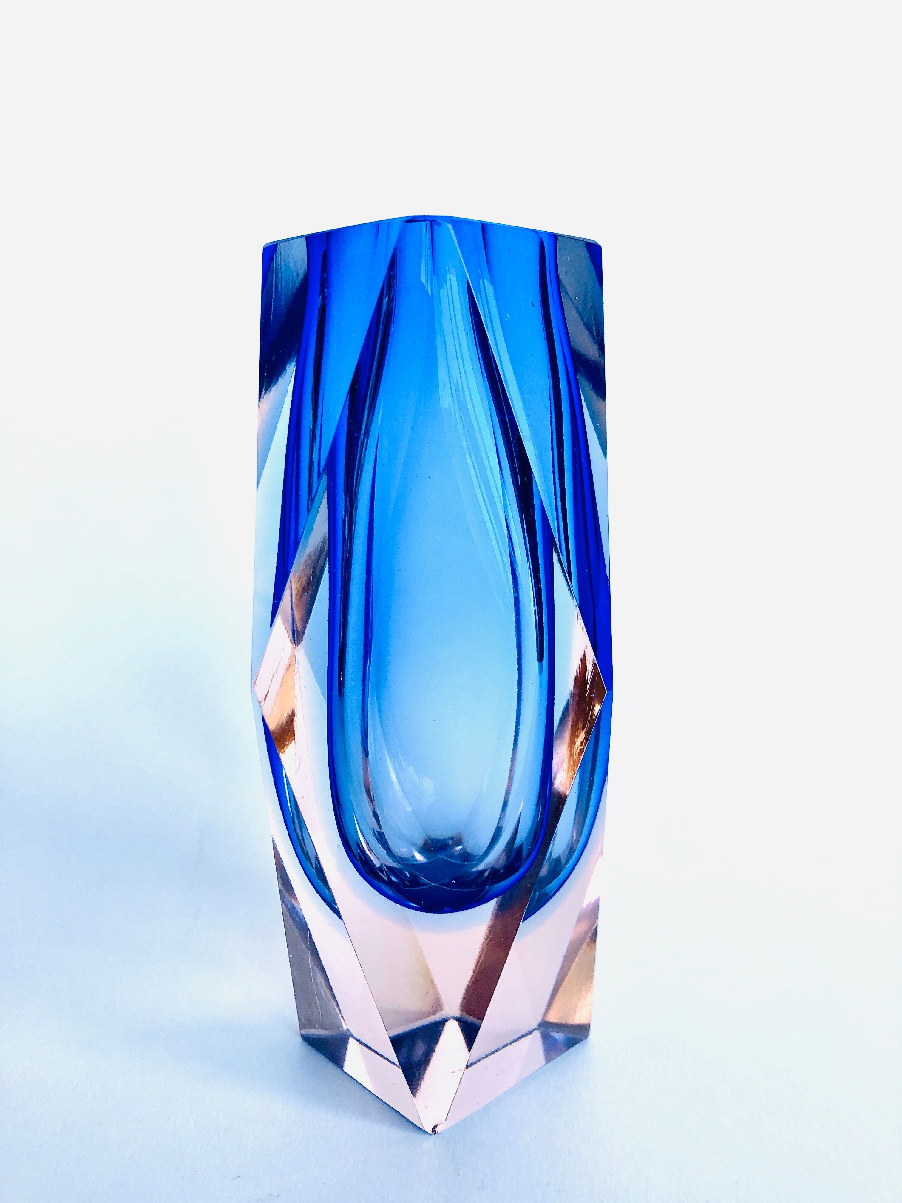 Vase Sommerso Murano design Luigi Mandruzzato, 60s