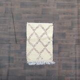 Berber carpet diamonds red and black 70x105 cm