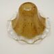French vintage brown glass replacement shade with a clear frilled edge.