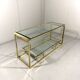 Brass & Bevelled Glass Two Tier Console Table 1970’s