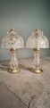 Pair of cut crystal and brass lamps - European production 1950