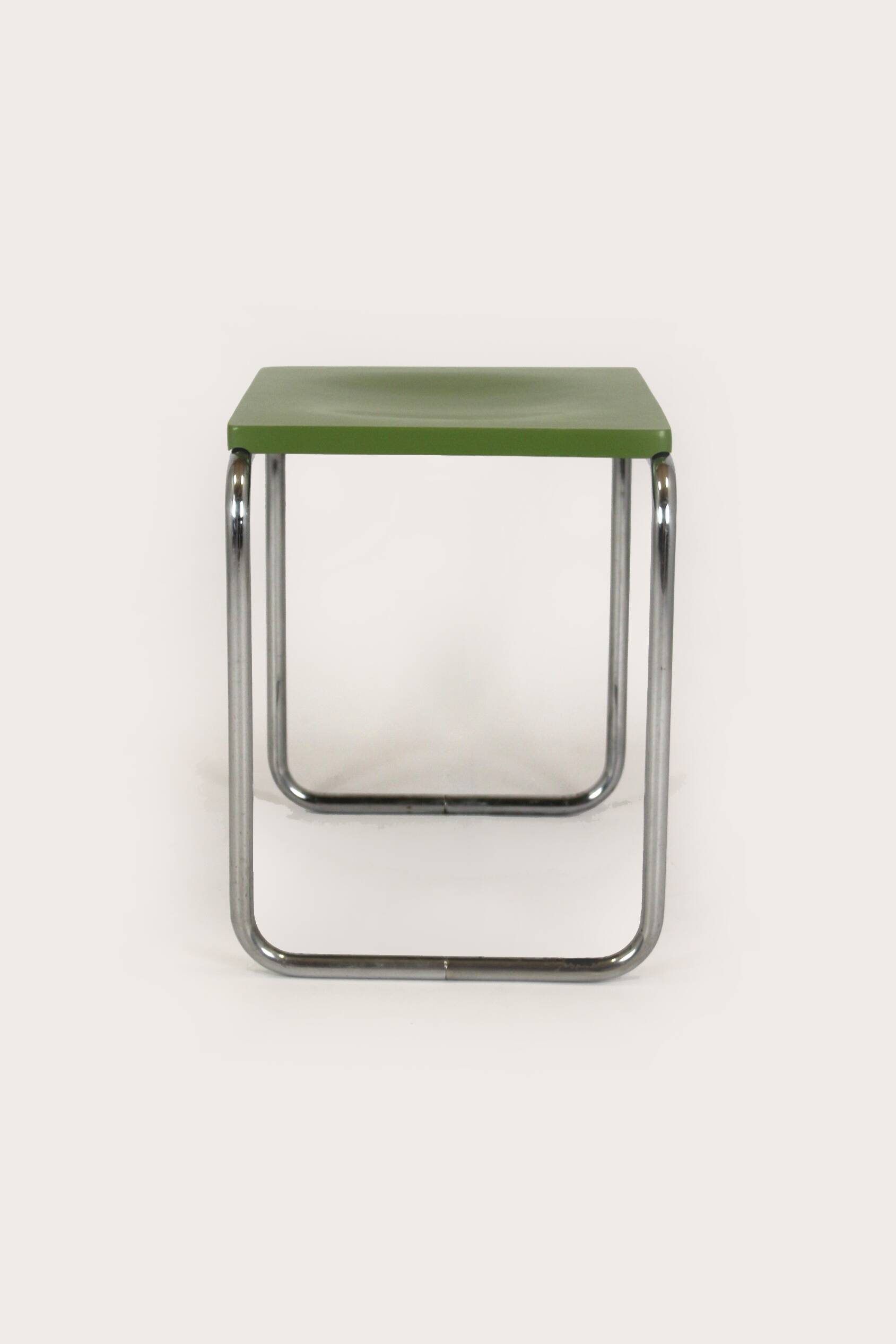 Restored Bauhaus Chromed Tubular Steel Stool from Slezak, 1930s